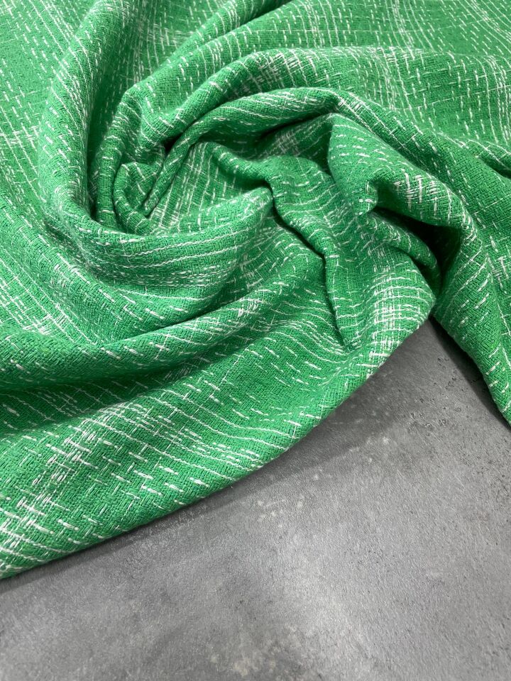 Yeşil Şanel Elbiselik Kumaş