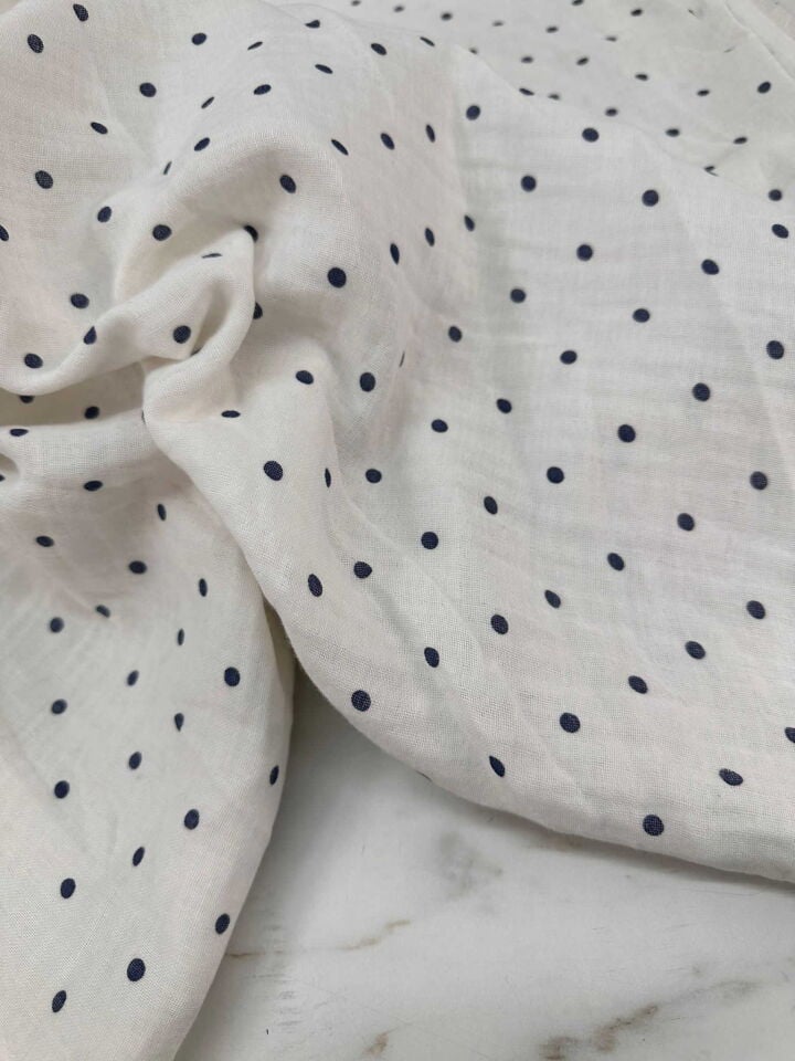 Puantiye Desen Çift Katlı Muslim Kumaş Yumuşak Dökümlü