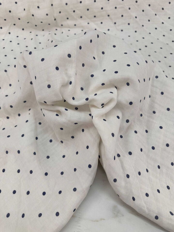 Puantiye Desen Çift Katlı Muslim Kumaş Yumuşak Dökümlü