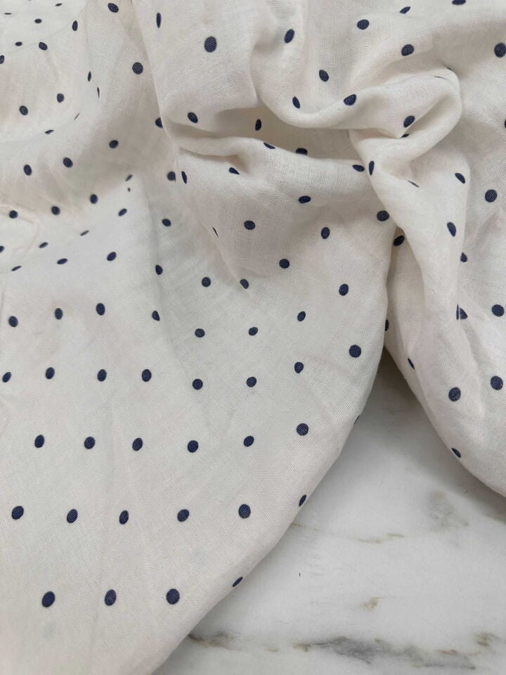 Puantiye Desen Çift Katlı Muslim Kumaş Yumuşak Dökümlü