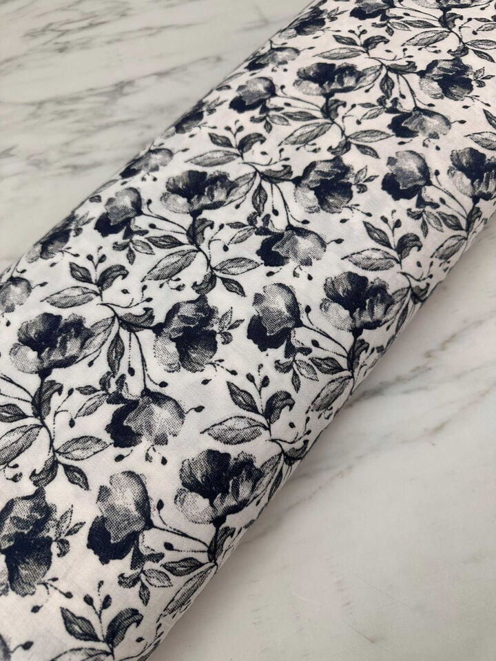 Çiçek Desen Çift Katlı Muslim Kumaş Yumusak Dökümlü