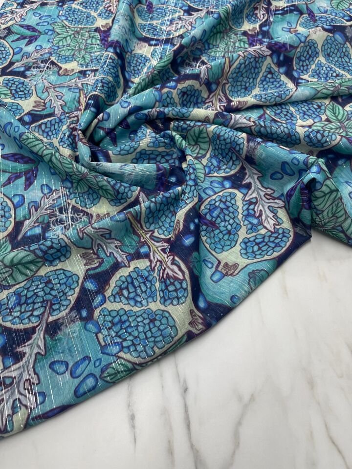 Desenli Simli Şifon Elbise Etek Gömlek Şalvar