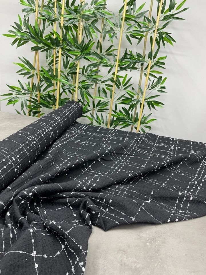 Siyah Şanel Elbiselik Kumaş