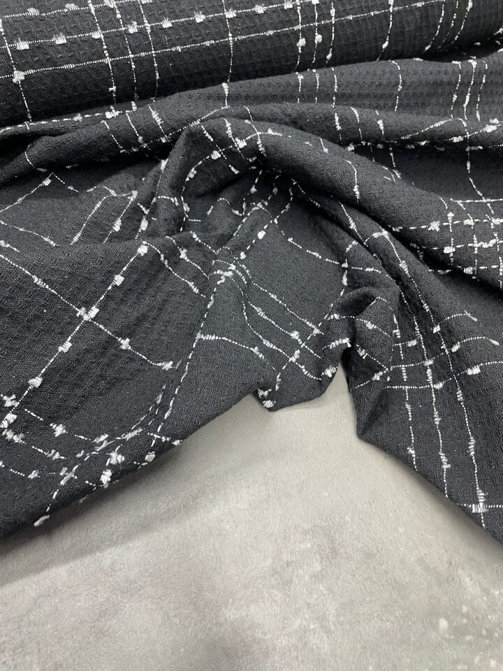 Siyah Şanel Elbiselik Kumaş