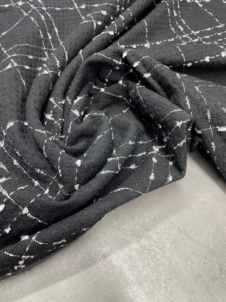 Siyah Şanel Elbiselik Kumaş