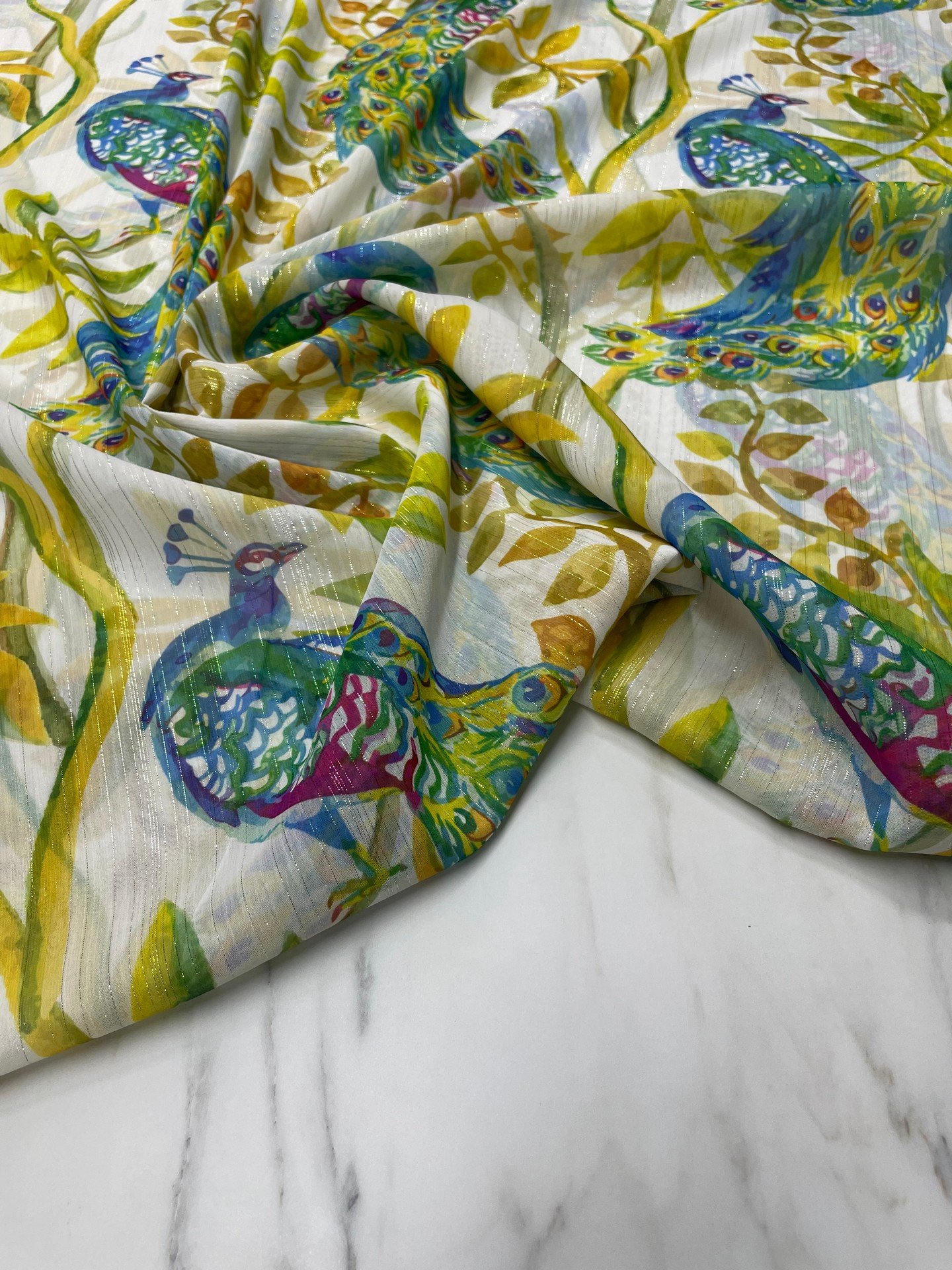 Desenli Simli Şifon Elbise Etek Gömlek Şalvar