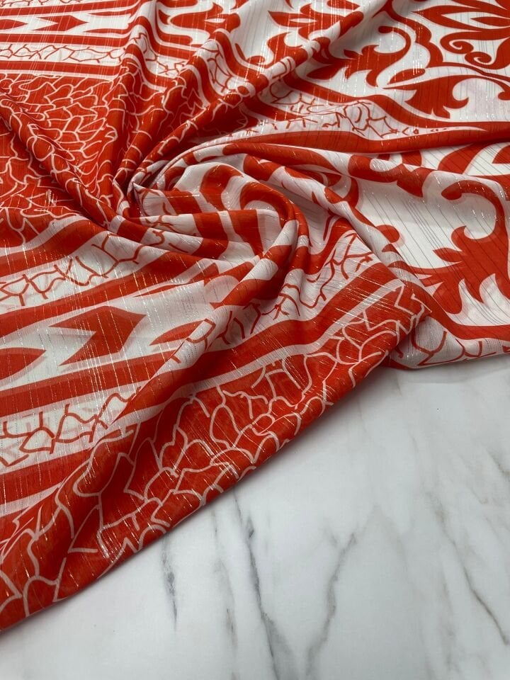 Desenli simli Şifon elbise Etek Gömlek Şal