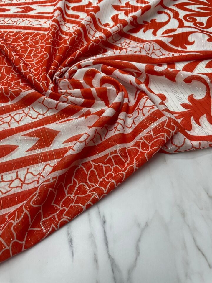 Desenli simli Şifon elbise Etek Gömlek Şal