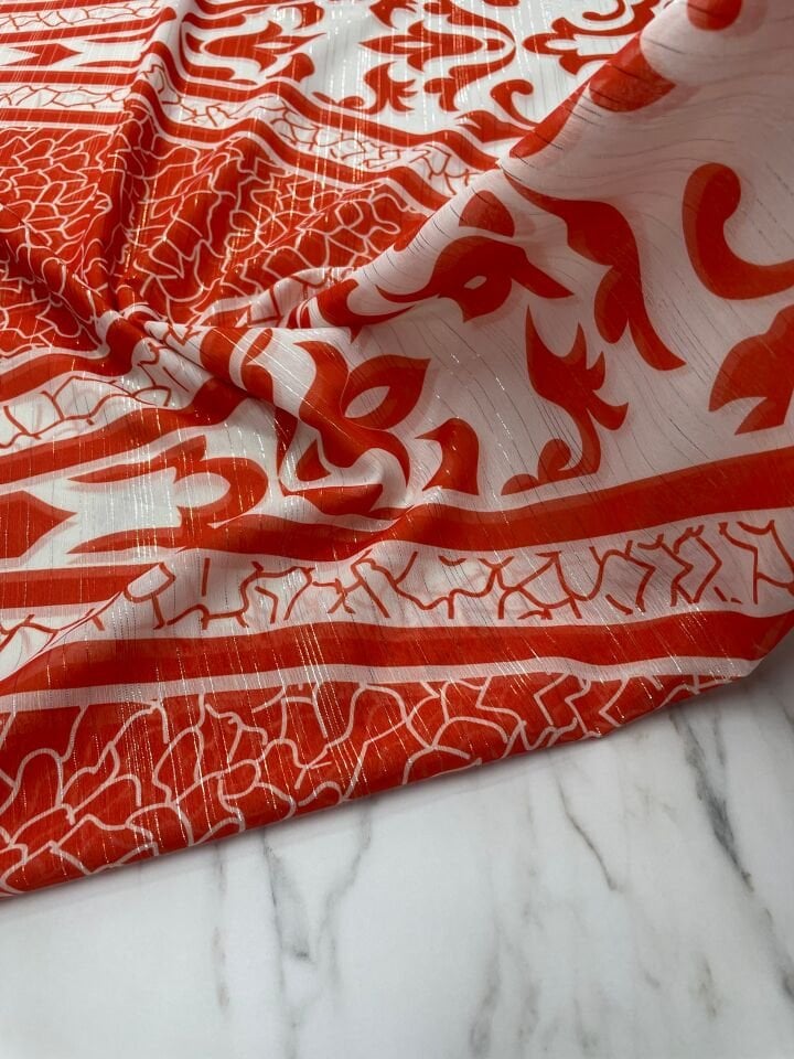 Desenli simli Şifon elbise Etek Gömlek Şal