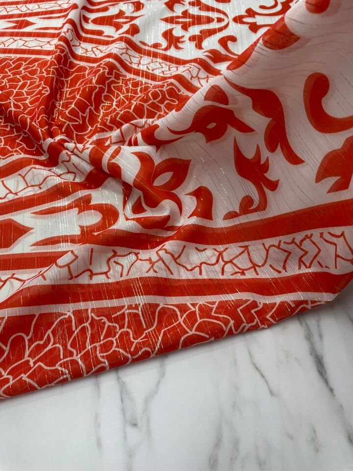 Desenli simli Şifon elbise Etek Gömlek Şal