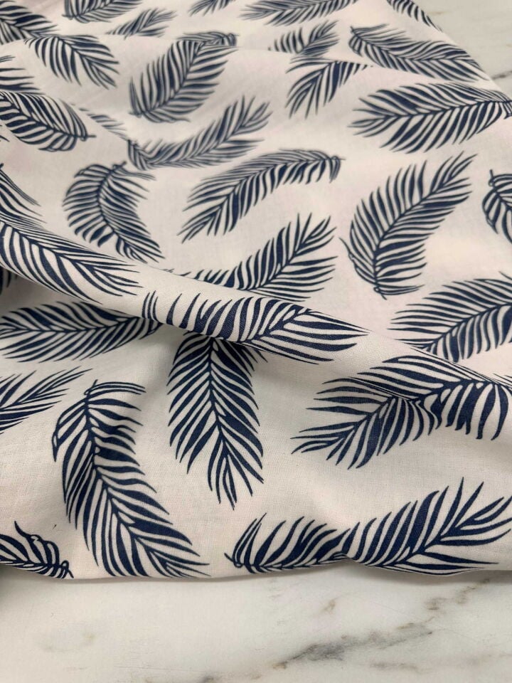 Yaprak Desen Çift Katlı Muslim Kumaş Yumuşak Dökümlü