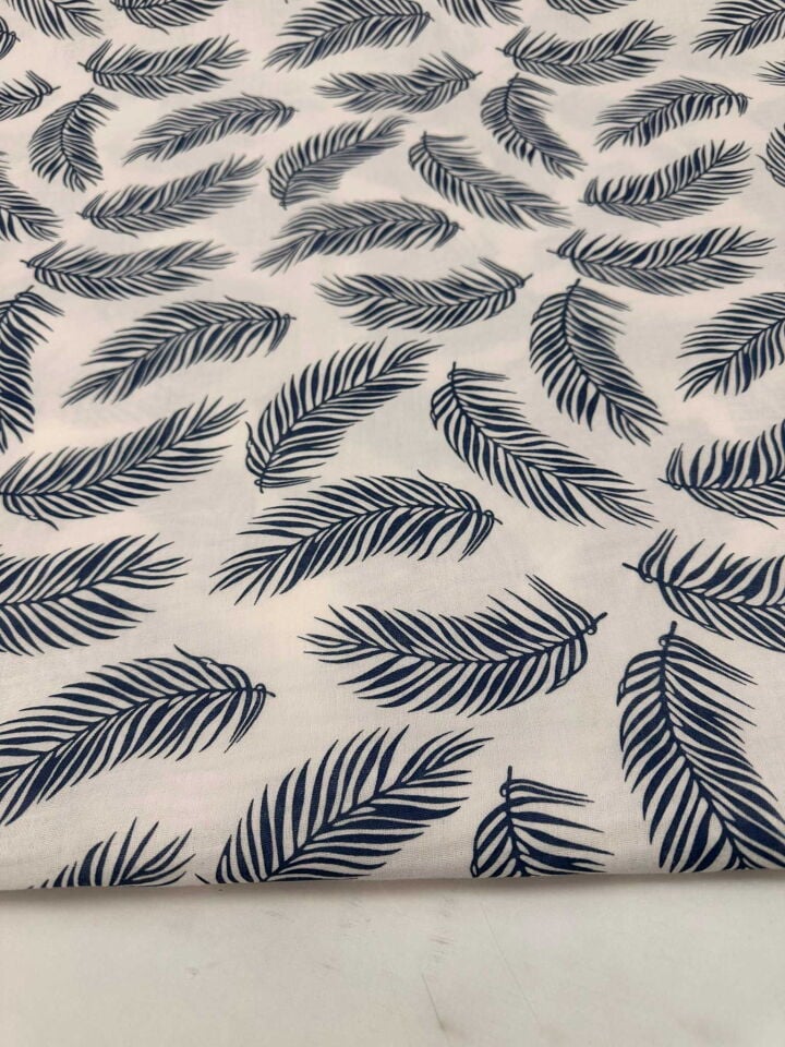 Yaprak Desen Çift Katlı Muslim Kumaş Yumuşak Dökümlü