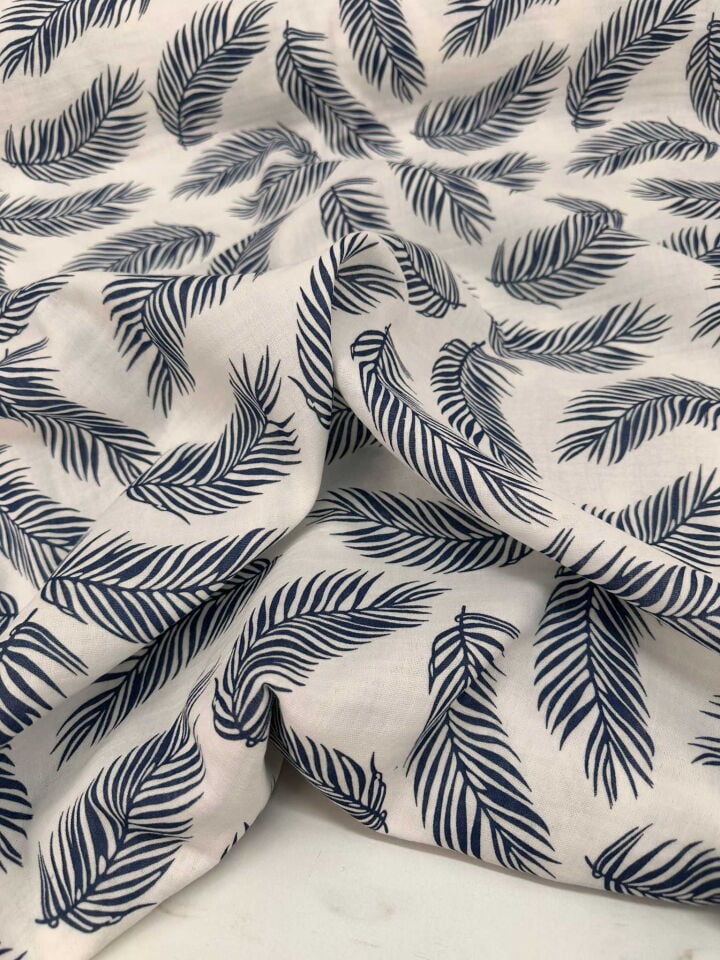 Yaprak Desen Çift Katlı Muslim Kumaş Yumuşak Dökümlü