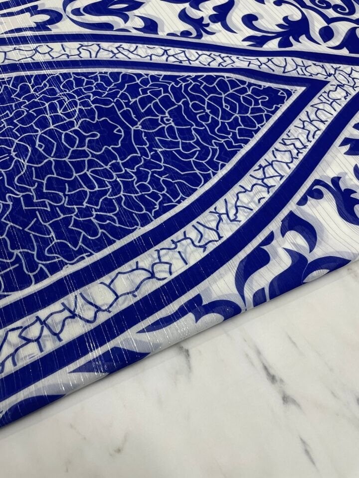 Desenli Simli Şifon Elbise Etek Gömlek Şal