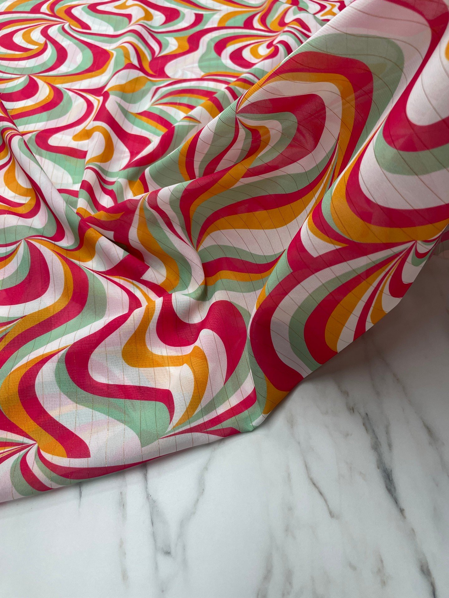 Desenli Simli Şifon Elbise Etek Gömlek Şal