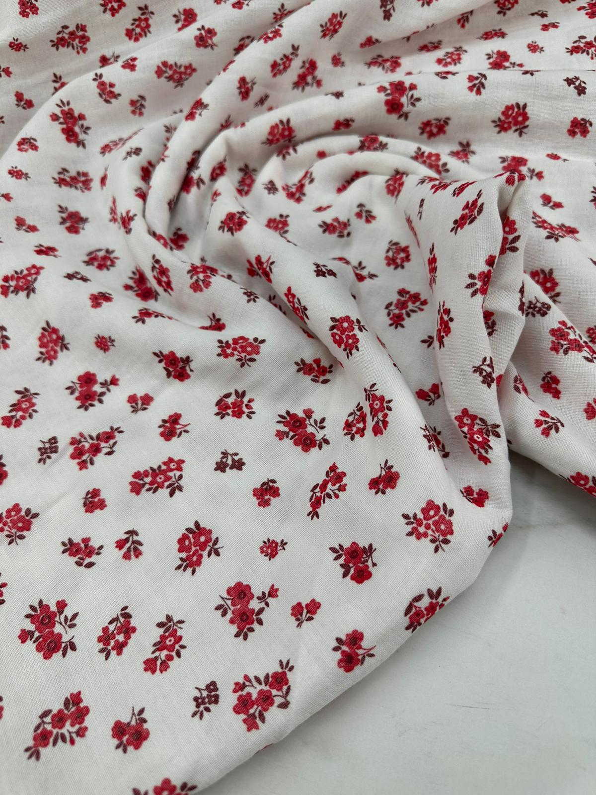 Çiçek Desen Çift Katlı Muslim Kumaş Yumusak Dökümlü