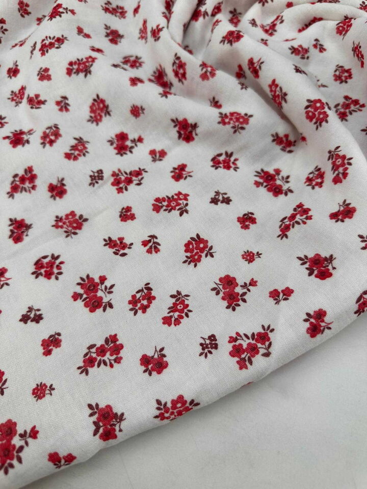 Çiçek Desen Çift Katlı Muslim Kumaş Yumusak Dökümlü