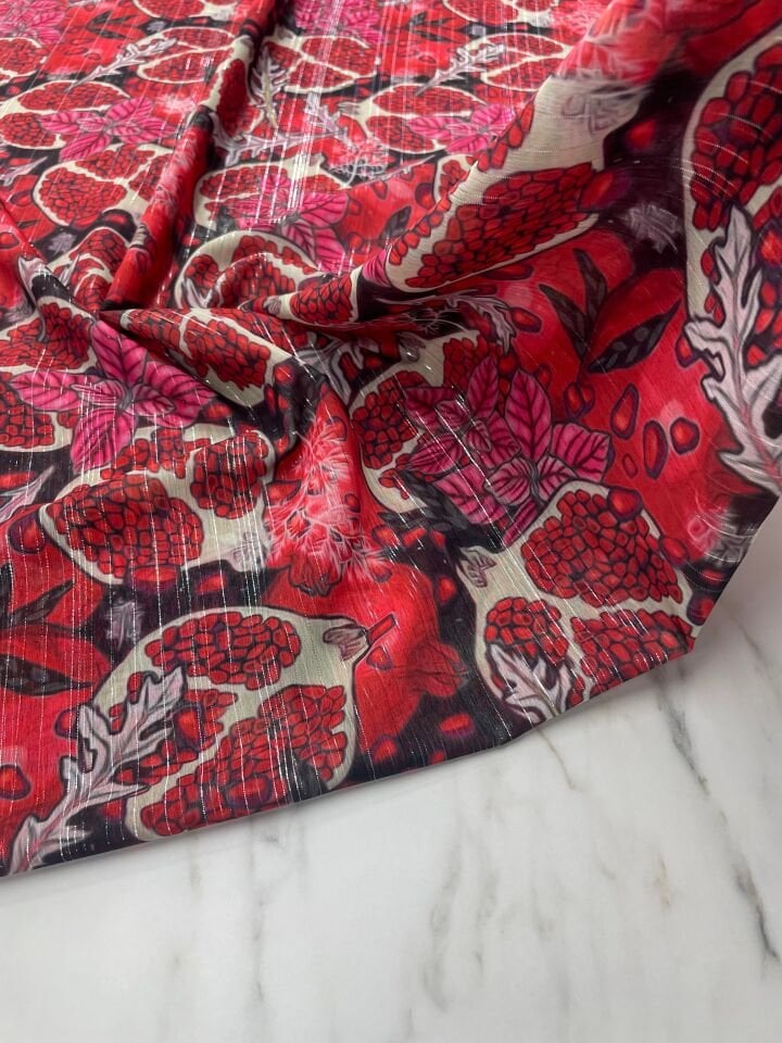 Desenli Simli Şifon elbise Etek Gömlek Şal