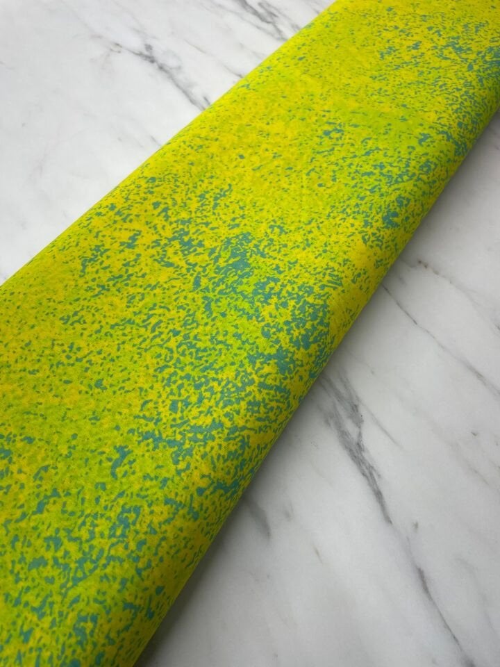 Sarı Desen Elbiselik Şifon Kumaş