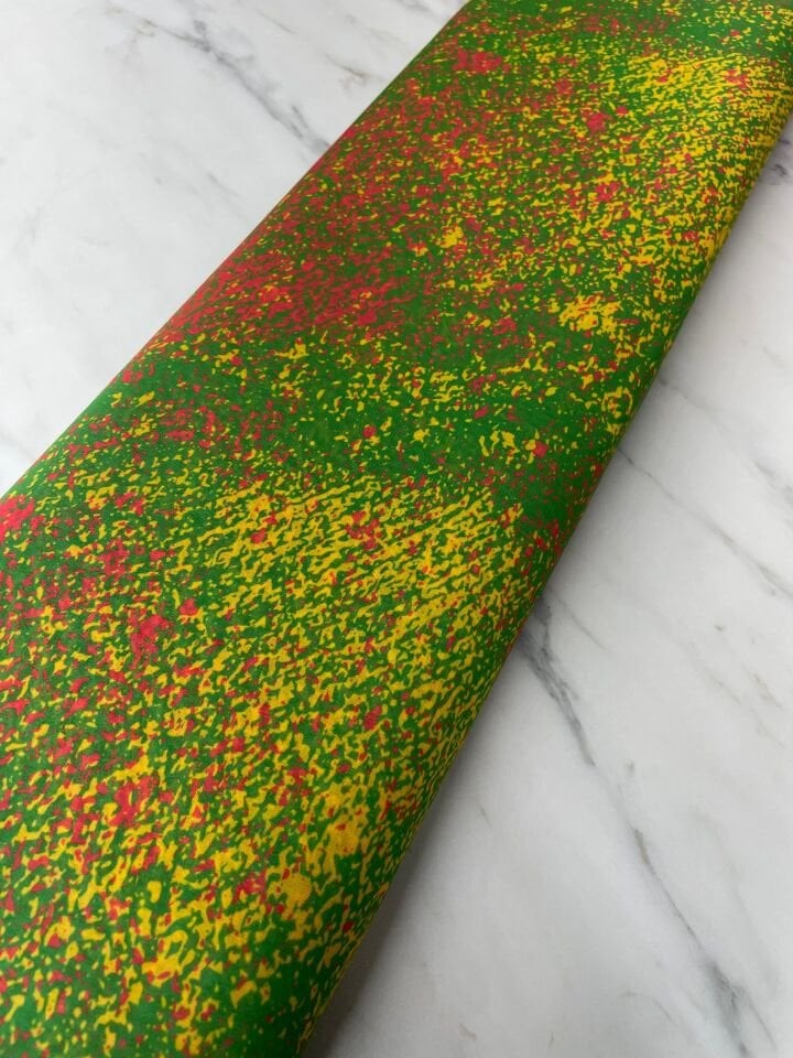 Yeşil Desen Elbiselik Şifon Kumaş