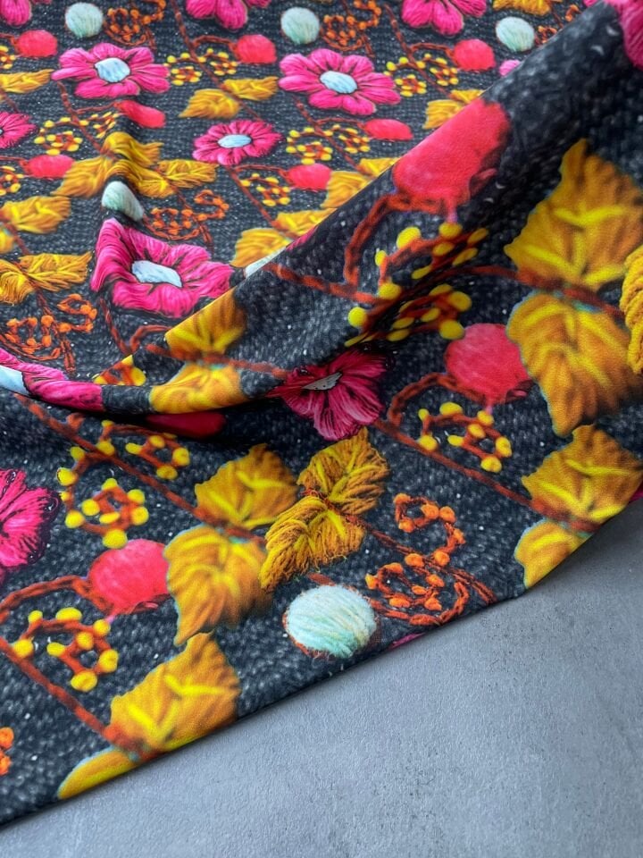 Motif Desen Elbiselik pantolonluk Dabıl Krep