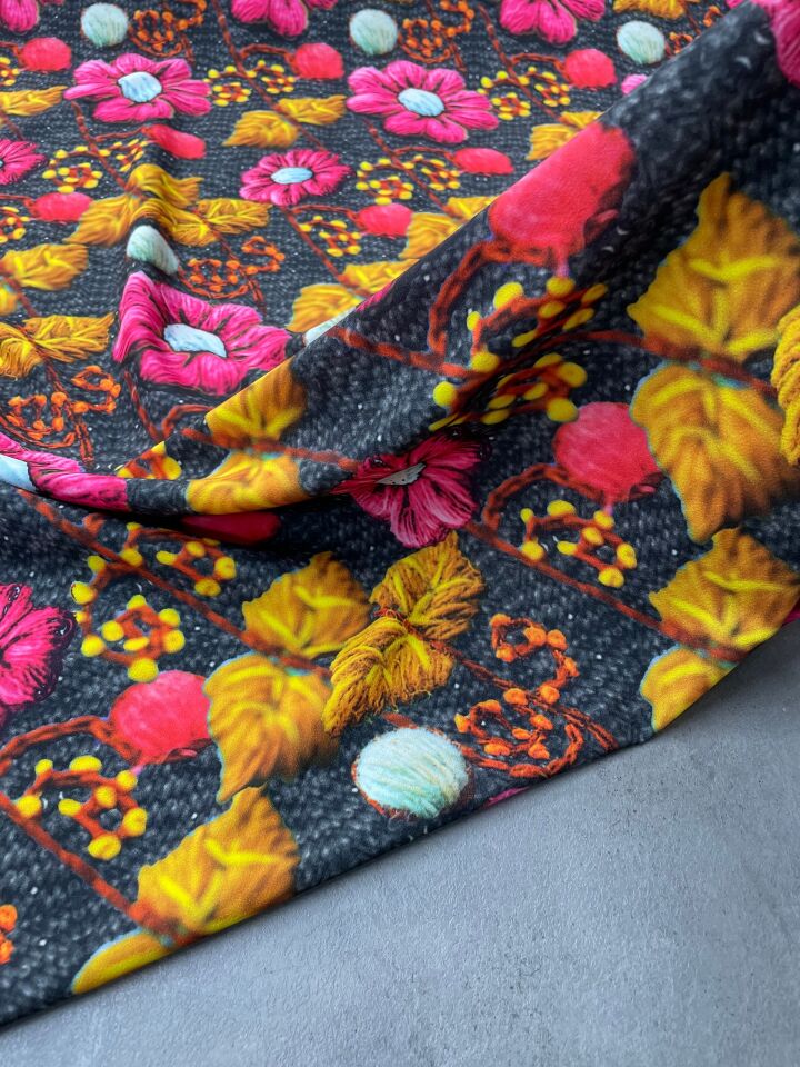 Motif Desen Elbiselik pantolonluk Dabıl Krep