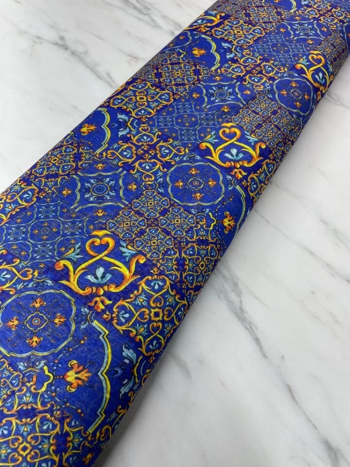 Özbek Desen Elbiselik Şifon Kumaş