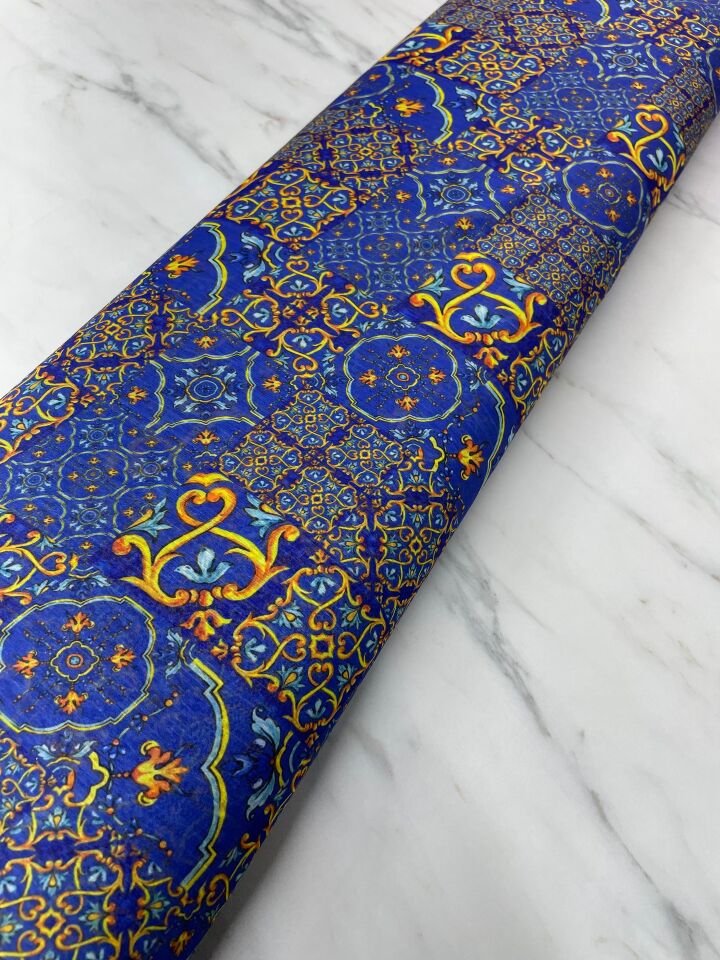 Özbek Desen Elbiselik Şifon Kumaş