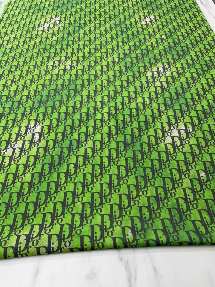 Yeşil Dr Desen Elbiselik Şifon Kumaş