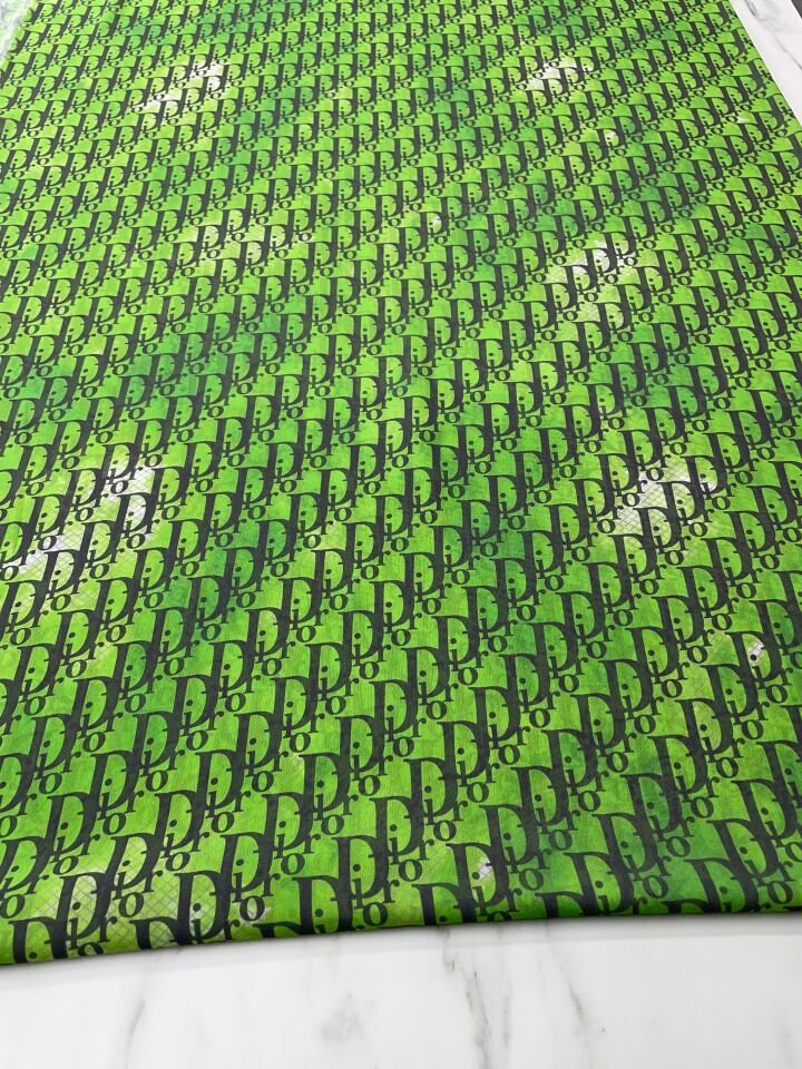 Yeşil Dr Desen Elbiselik Şifon Kumaş