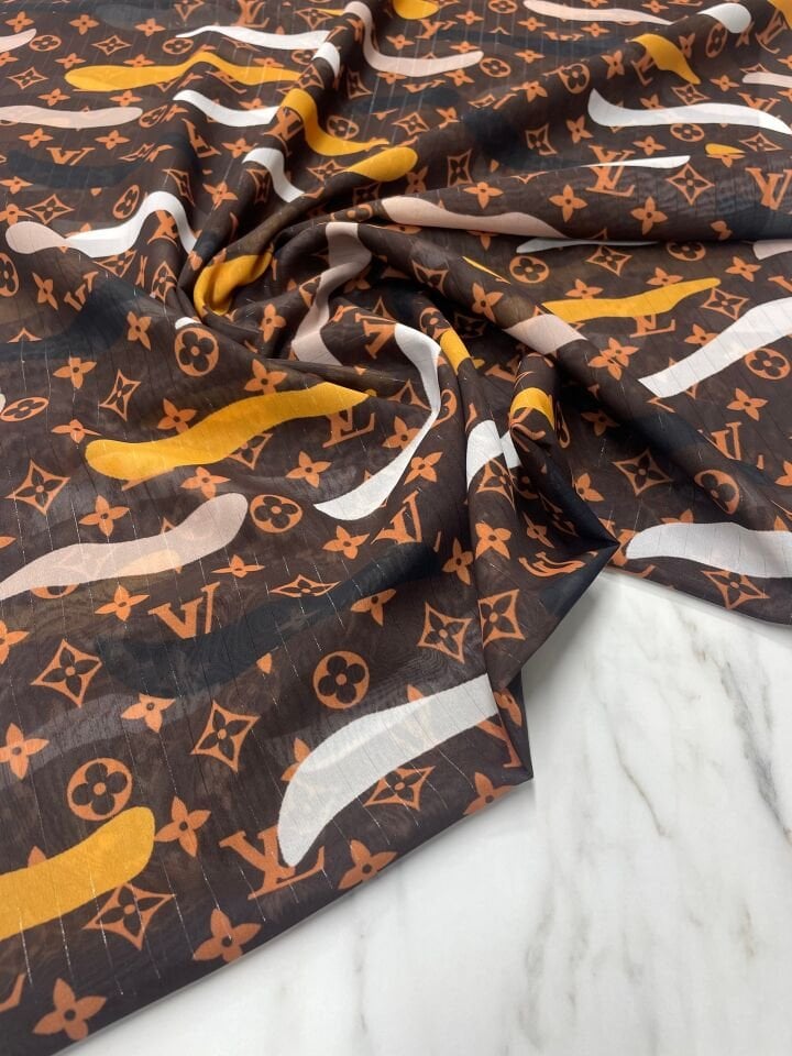 Desenli Simli Şifon Elbise Etek Gömlek Şal