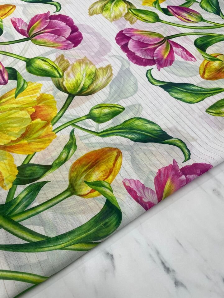 Desenli Simli Şifon Elbise Etek Gömlek Şal