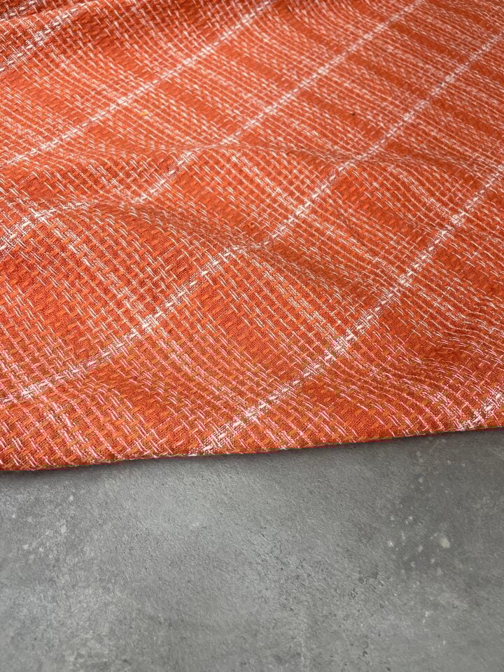 Turuncu Şanel Elbiselik Kumaş