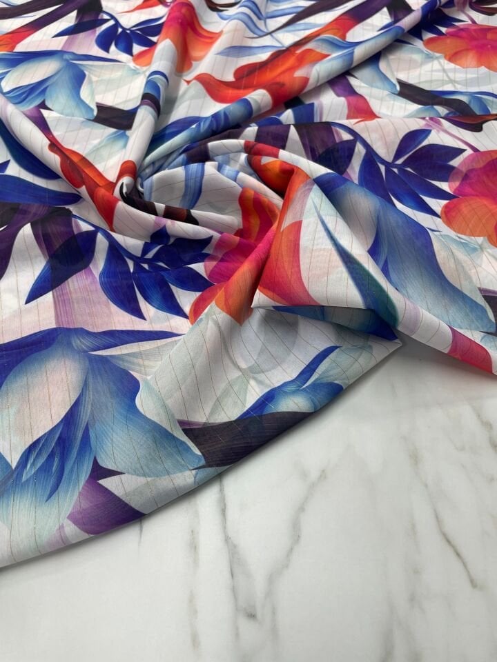 Desenli Simli Şifon Elbise etek Gömlek Şal