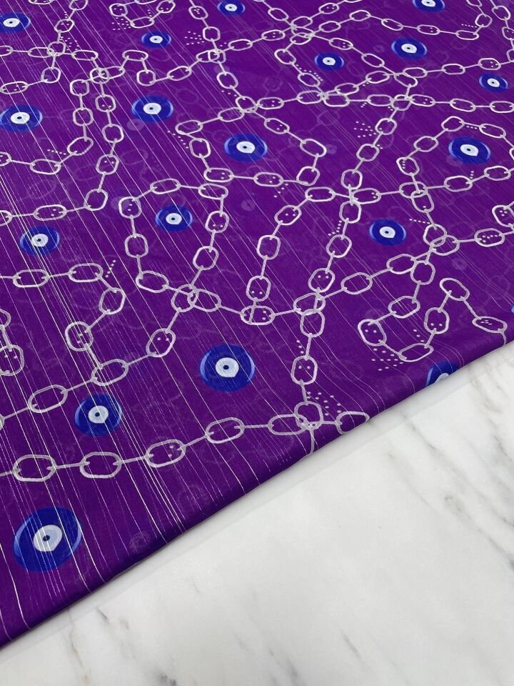 Desenli Simli Şifon Elbise Etek Gömlek Şalvar