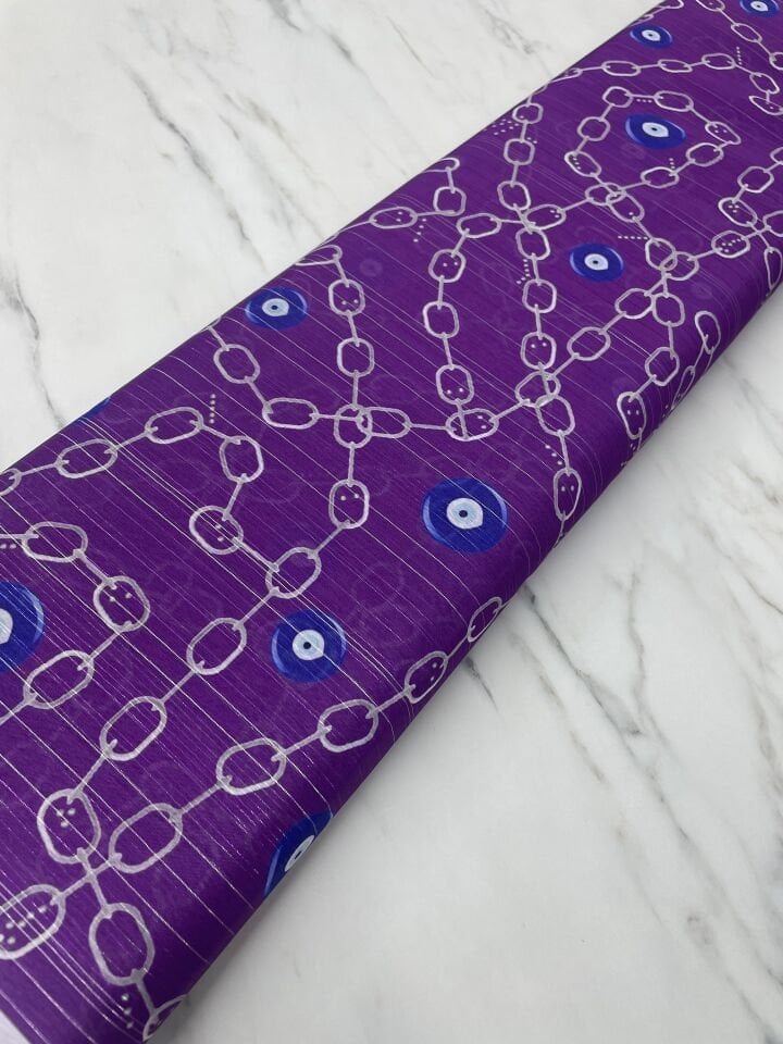 Desenli Simli Şifon Elbise Etek Gömlek Şalvar