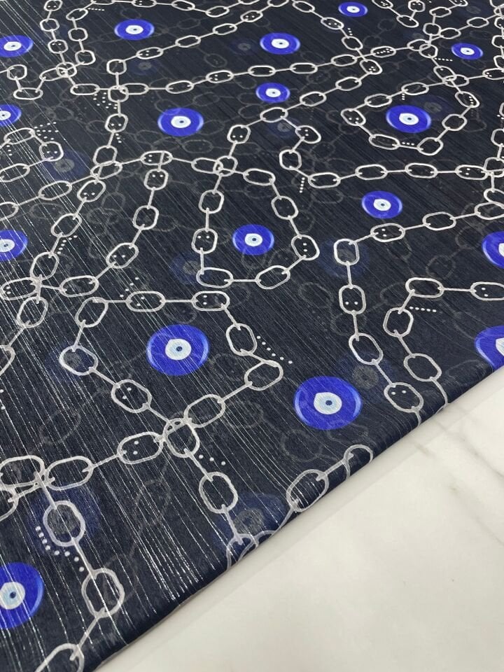 Desenli Simli Şifon Elbie Etek Gömlek Şal