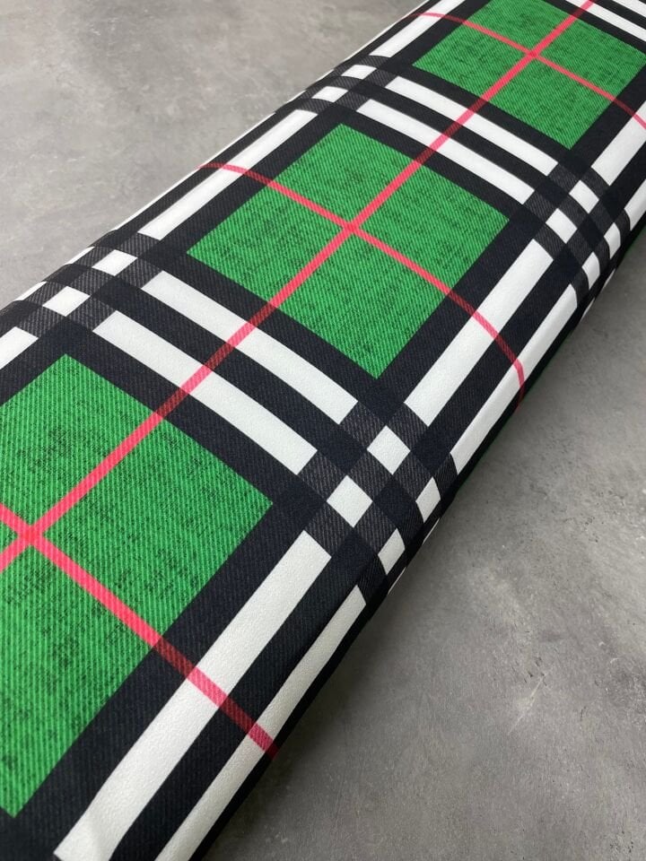 Ekose Desen Likralı Elbiselik Pantolonluk Dabıl Krep