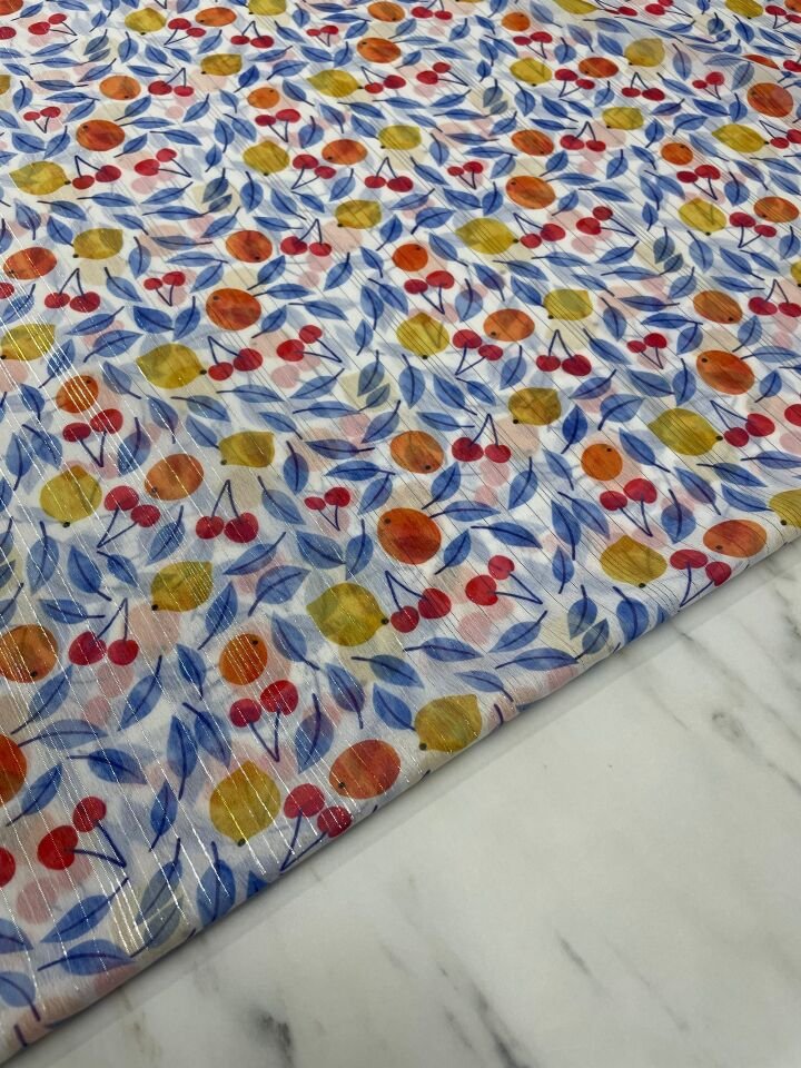 Desenli Simli Şifon Elbise Etek Gömlek Şal