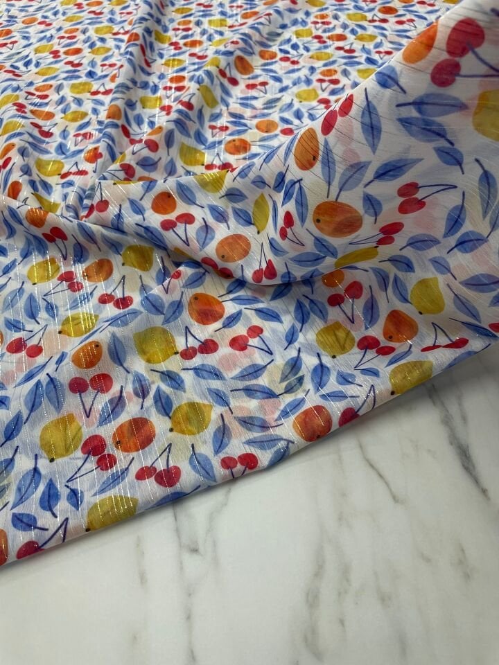 Desenli Simli Şifon Elbise Etek Gömlek Şal