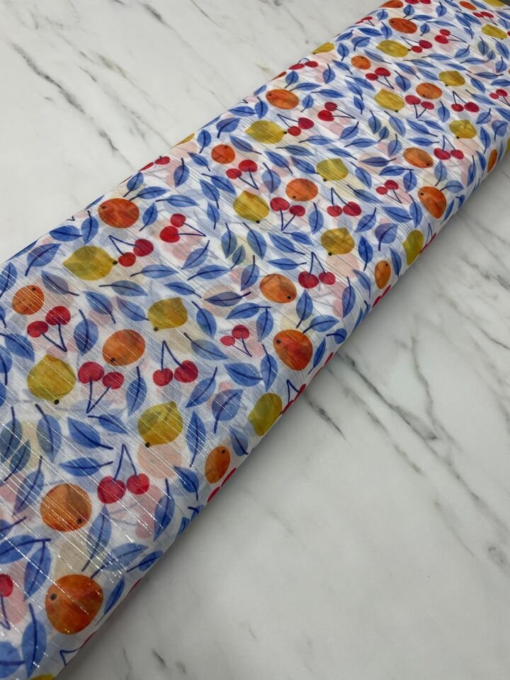 Desenli Simli Şifon Elbise Etek Gömlek Şal