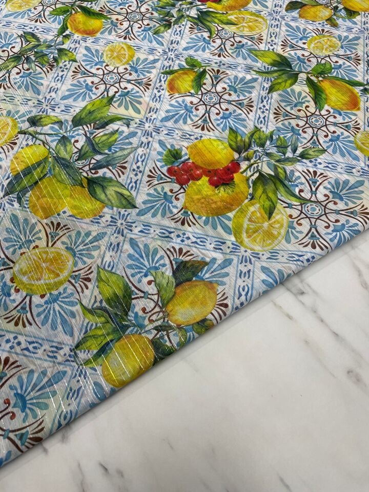 Desenli Simli Şifon Elbise Etek Gömlek Şal