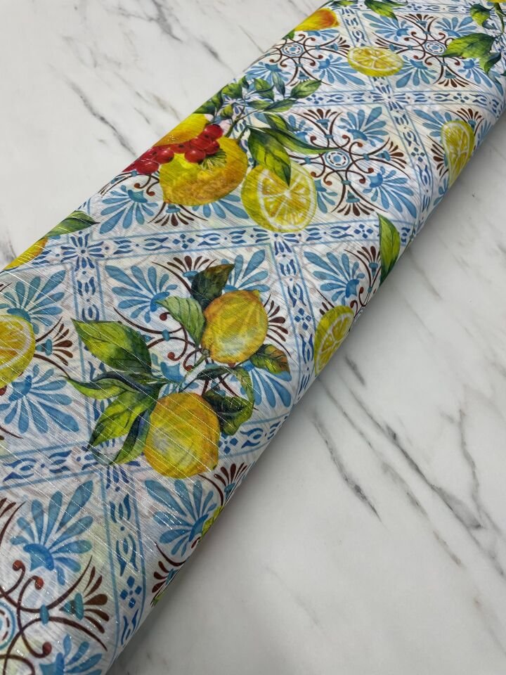 Desenli Simli Şifon Elbise Etek Gömlek Şal