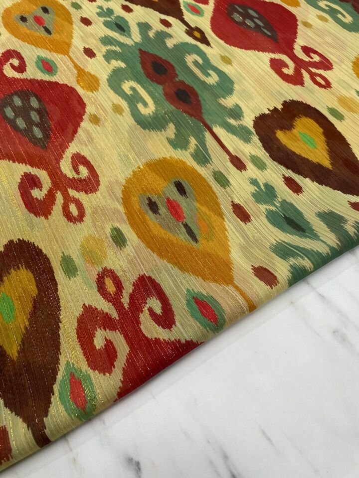 Desenli Simli Şifon Elbise etek Gömlek Şal