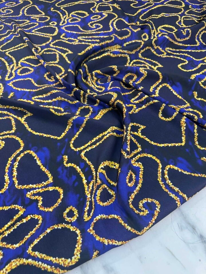 Nevaro Desen Dijital Baskı İpek Saten Kumaş