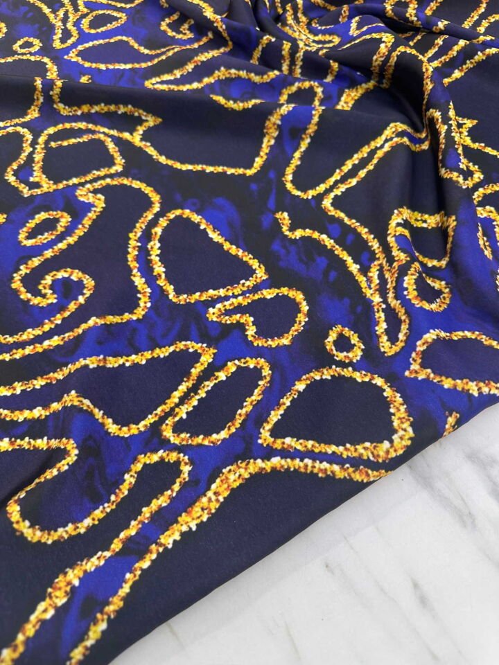 Nevaro Desen Dijital Baskı İpek Saten Kumaş