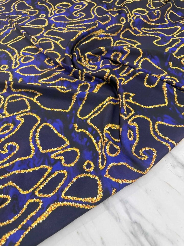 Nevaro Desen Dijital Baskı İpek Saten Kumaş