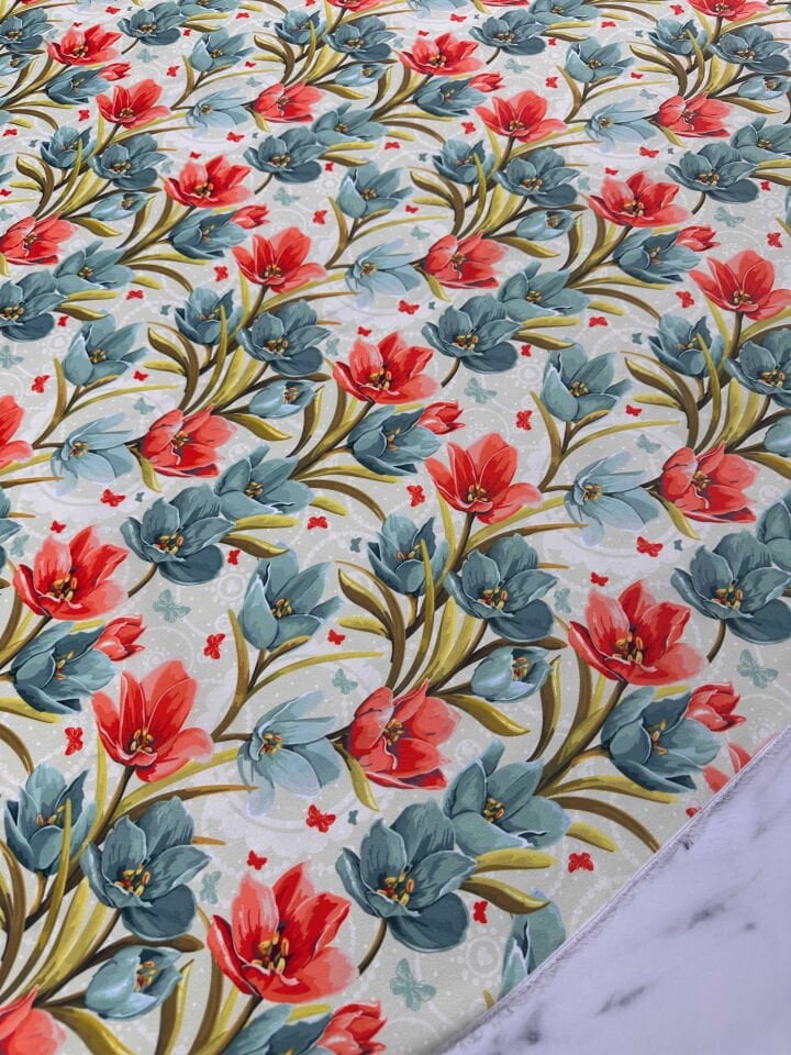 Desenli Krep Kumaş Elbise Etek Gömlek Şalvar