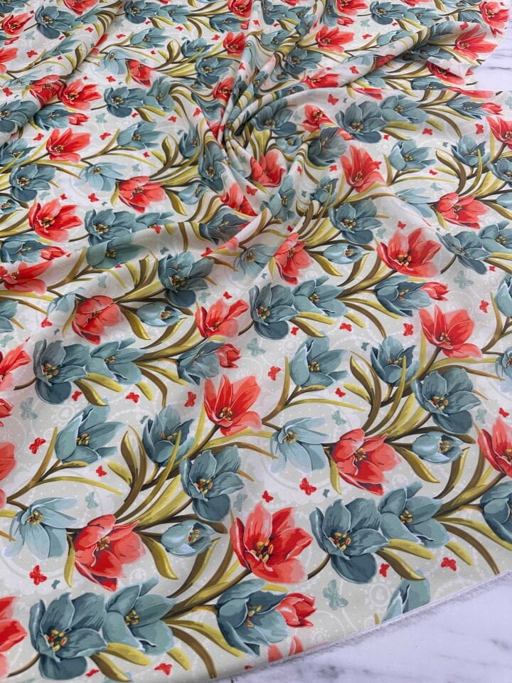 Desenli Krep Kumaş Elbise Etek Gömlek Şalvar