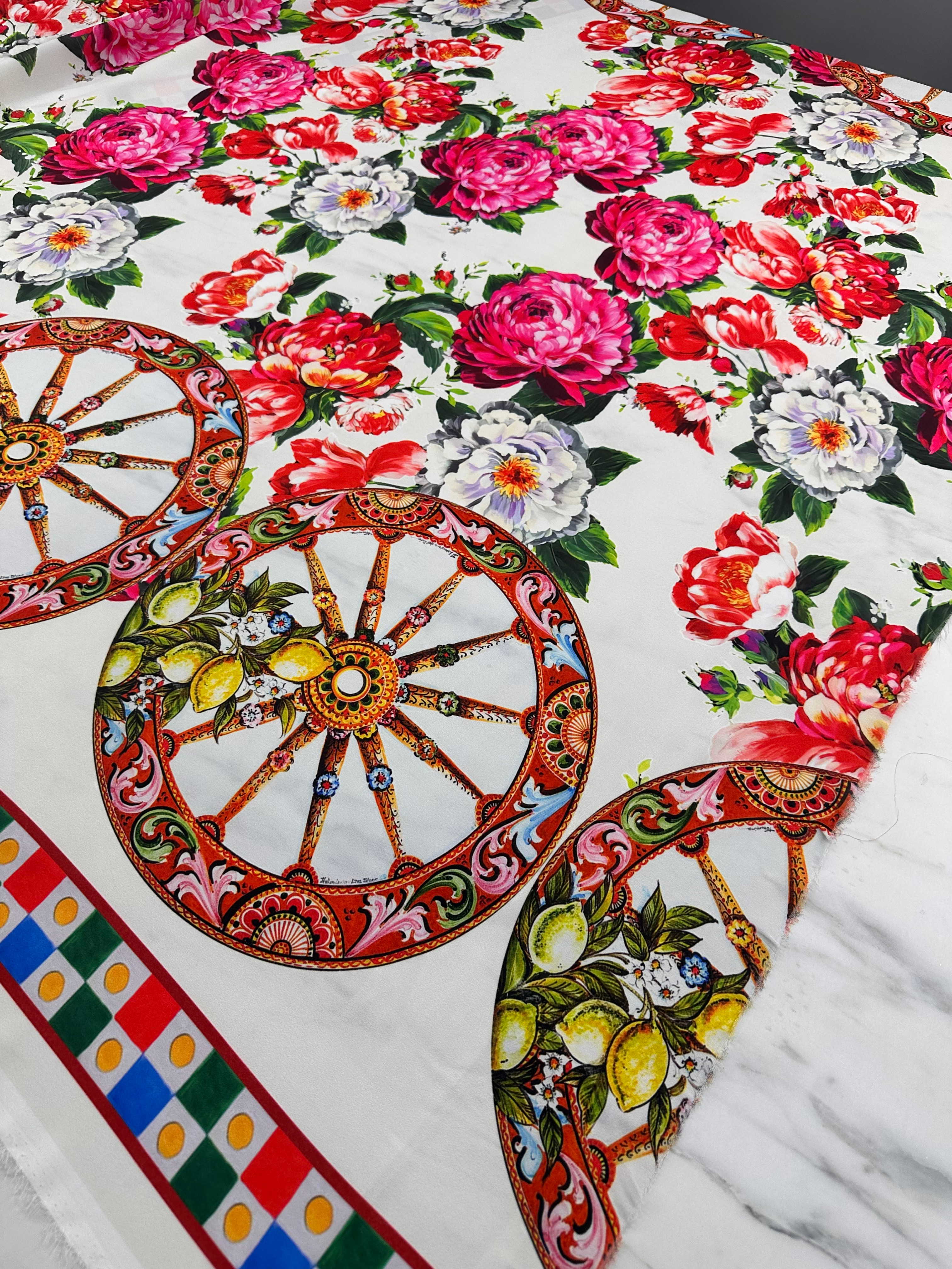 Desenli Krep Kumaş Elbise Etek Gömlek Şalvar